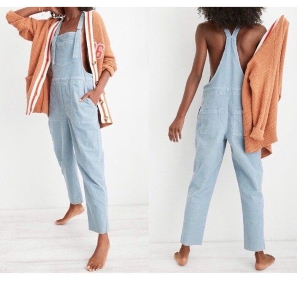 Aerie Women's Blue Corduroy Overalls Size XS